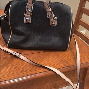 Michael Kors Black and Tan Crossbody Bag